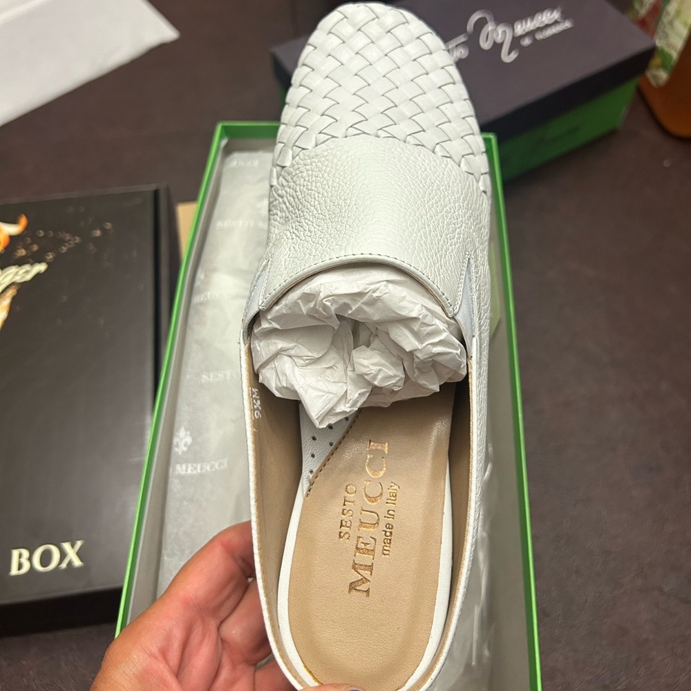 Sesto Meucci Women's White Loafers